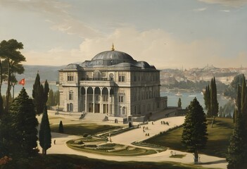 Obraz premium A view of the Dolmadahce Palace in Istanbul