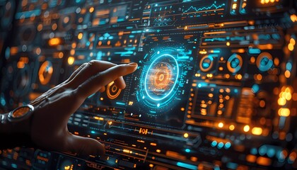 Fototapeta premium Integrated Risk and Compliance Solutions, digital workspace with icons of integrated risk management systems, compliance software, 