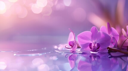 Orchid Blossom Floating on Water