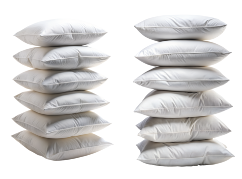 Stack of white pillows transparent background PNG file