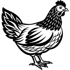 Hen silhouette vector illustration
