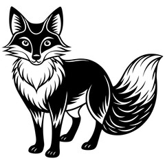 Illustration of a Fox Silhouette Vector for  Creative Projects