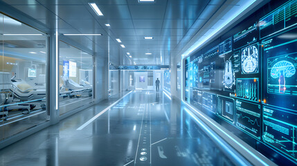 Fototapeta premium Advanced digital twin technology in a modern medical facility design