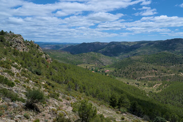 Naklejka premium View towards the Barranco de los Navarros from the Cueva de Cerda.