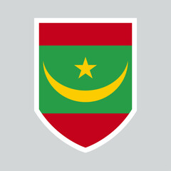 Mauritania Flag Shield Shape Frame