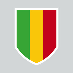 Mali Flag Shield Shape Frame