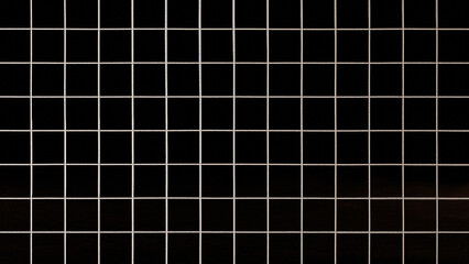 Black Square Grid with Silver Lines - Modern Tile Design