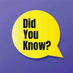 Did you know fun fact question icon illustration design, Have you heard yet sign illustration template, Do you know explanation and education sign