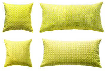 Yellow pillow on transparent background PNG file