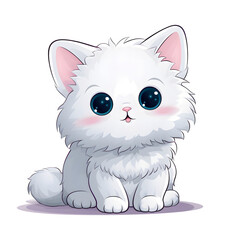 Selkirk Rex Cat illustration on white background