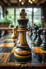International Chess Day background. Chess game concept. Vertical shot