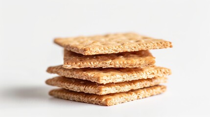 Whole grain oat cracker against a white backdrop.