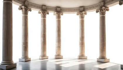 Fototapeta premium remains of columns from the Roman Empire, isolated white background. 