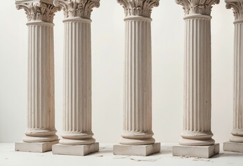 Obraz premium remains of columns from the Roman Empire, isolated white background.