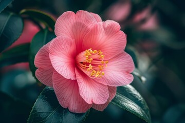 The winter Sasanqua blossoms