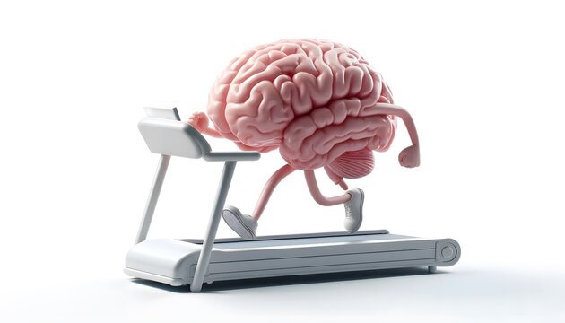 Brain Workout: Anthropomorphic Brain Running on Treadmill for Mental Fitness