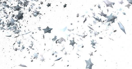 Stellar Christmas Drift: Radiant 3D Illustration Showcasing Descending Holiday Stars in Motion