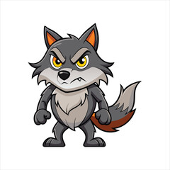 Cartoon angry wolf vector