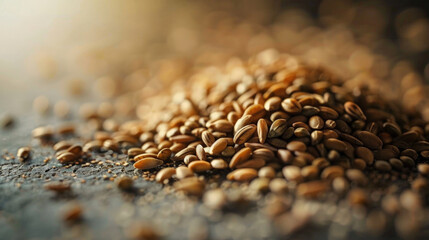 Obraz premium Natural organic cereals and grain seeds for healthy food ingredients or agricultural product concept