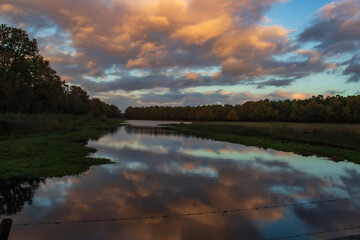 sunset over the lake