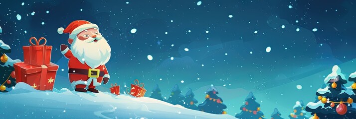 Fototapeta premium Christmas banner concept with copy space