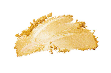 Eye shadow matte yellow sepia sand texture background white isolated 