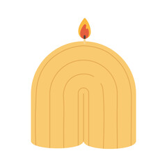 Modern trendy candle. Modern scented cozy hygge candle for home interior decor. Vector illustration in flat style