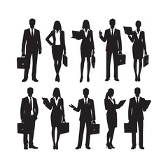 A Group of Business People Male and Female in Many Age on Flat Style Minimal Illustration Set of Vector