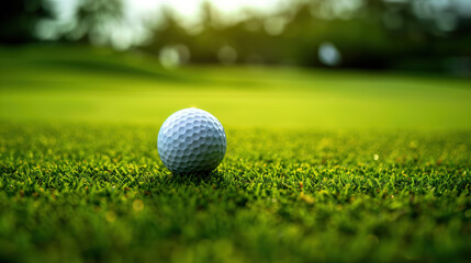 Obraz premium golf ball against golf course background