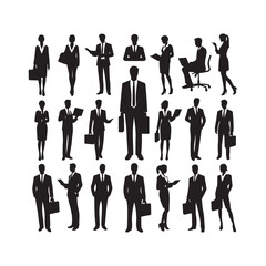 A Group of Business People Male and Female in Many Age on Flat Style Minimal Illustration Set of Vector
