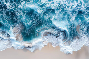 The edge of the water, top view, white background, transparent material, blue-green color, realistic photography, high definition details in the style of transparent material.