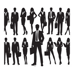 A Group of Business People Male and Female in Many Age on Flat Style Minimal Illustration Set of Vector