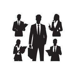A Group of Business People Male and Female in Many Age on Flat Style Minimal Illustration Set of Vector