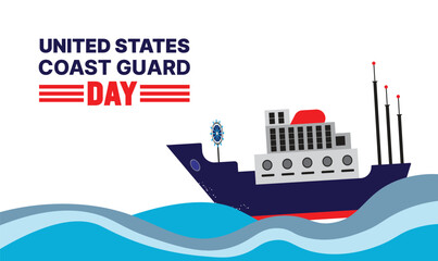 Fototapeta premium U.S coast guard day design templet