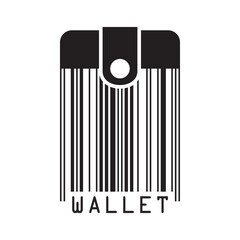 template design combining wallet  and barcode