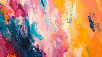 The canvas becomes a playground for the imagination as bold paint strokes dance across its surface, creating an abstract pattern that is full of life and movement.