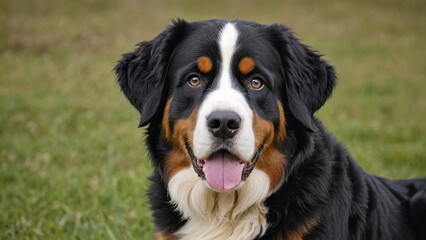Graceful Bernese Mountain Dog in Monochrome Majesty