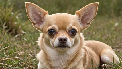 Obraz premium Adorable Chihuahua A Playful Companion in Shades of Tan and White
