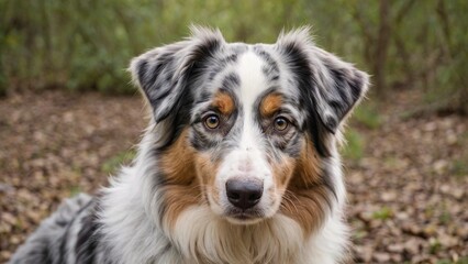Majestic Australian Shepherd in nature A Portrait of Intelligence and Loyalty