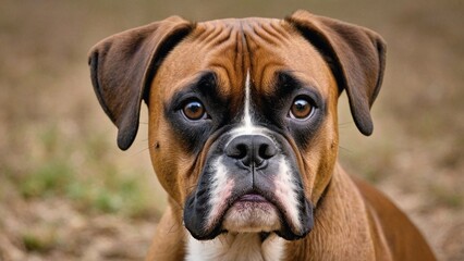 Fototapeta premium Majestic Boxer Canine Beauty in Monochrome
