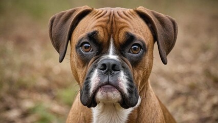 Obraz premium Majestic Boxer Canine Beauty in Monochrome