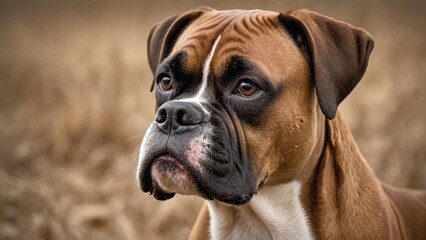 Majestic Boxer Canine Beauty in Monochrome