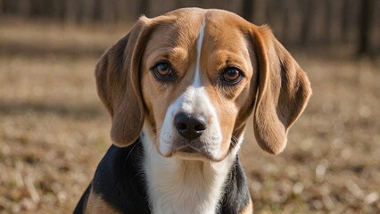 Adorable Beagle Canine Companion in Natural Hues