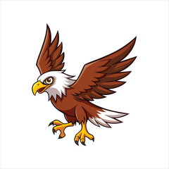 Cartoon eagle flying vector illustration
