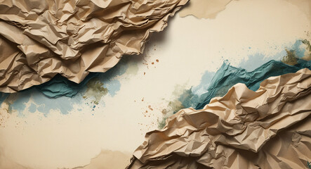 Crumpled paper background textures crumpled paper isolated. for text.	
