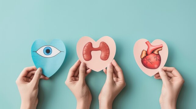 Organ donation day, an impactful image highlighting the importance of organ donation, and cardiology diseases, lifesaving consequences of organ transplants for patients in need.