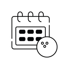 Bowling Shedule vector icon