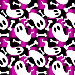 Halloween ghost seamless cartoon pattern for wrapping paper and fabrics