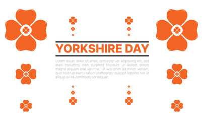 Happy Yorkshire Day, social media post, banner concept, suitable for sale, Great Britain, with White Rose of York