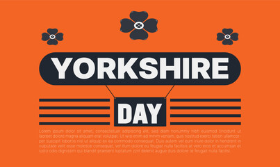 Happy Yorkshire Day, social media post, banner concept, suitable for sale, Great Britain, with White Rose of York